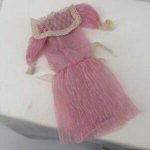 Vintage 1980 Heart Family Mom's Pink‎ Doll Dress Only Lace Trim